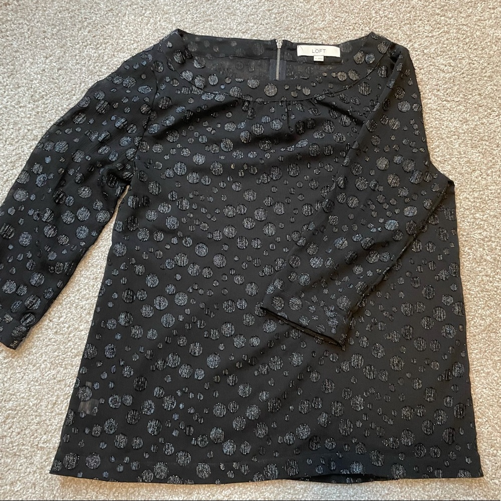 LOFT black and shimmer blouse